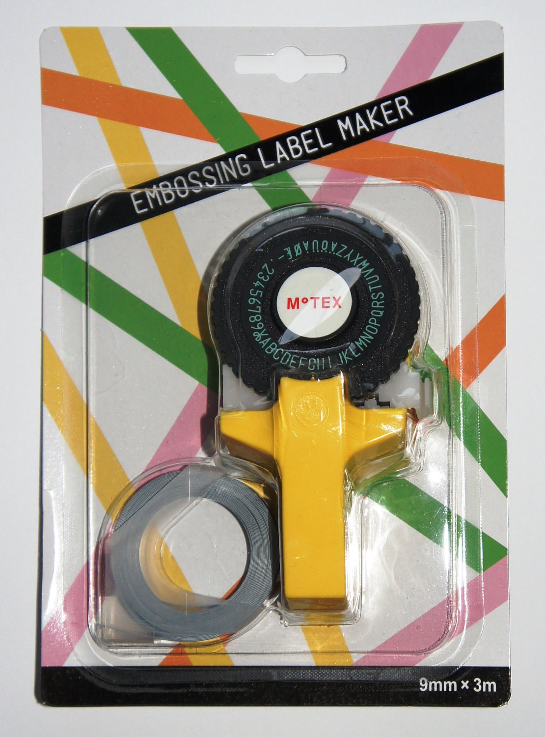 Retro OH MY Motex handheld embossing label maker (YELLOW)