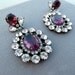 Huge Rhinestone Earrings STUDIO Collection Vintage Kenneth Lane OOAK purple amethyst glass