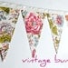 Garden Flowers - Vintage Bunting Banner with 12 Flags
