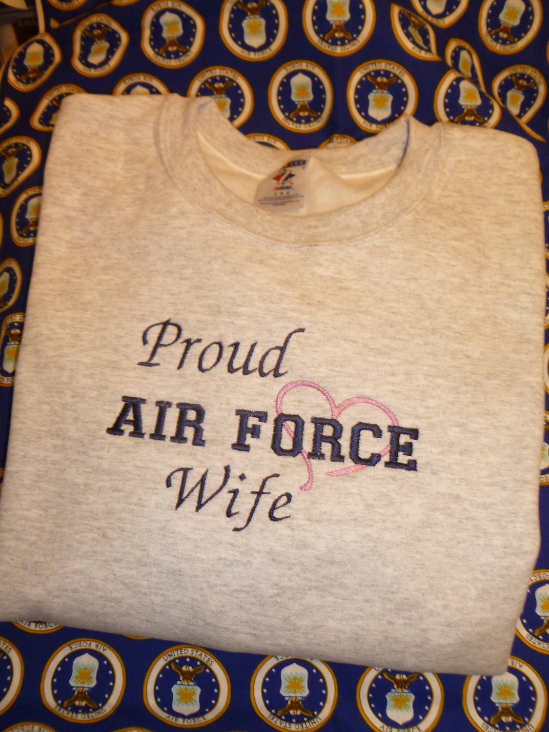 Items similar to proud air force wife embroidered sweatshirt on etsy Items similar to proud air force wife embroidered sweatshirt on etsy