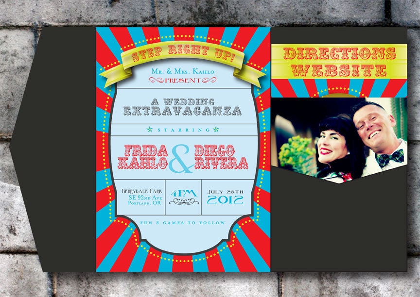 Custom Vintage Wedding Invitation: Circus Under the Big Top