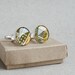 Circuit board Cuff links Geekery Olive green with golden lines recycled computer projectt