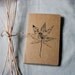 moleskine journal. botanical original print Japanese maple leaf kraft paper. gift for nature lover and writer. for man or woman unisex