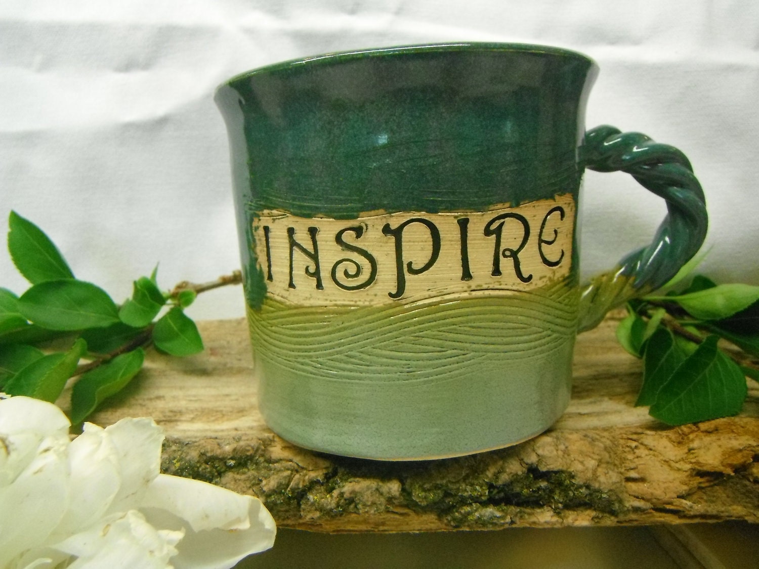 Straight Jumbo Coffee Mug Inspirational- INSPIRE - Southwest Turquoise