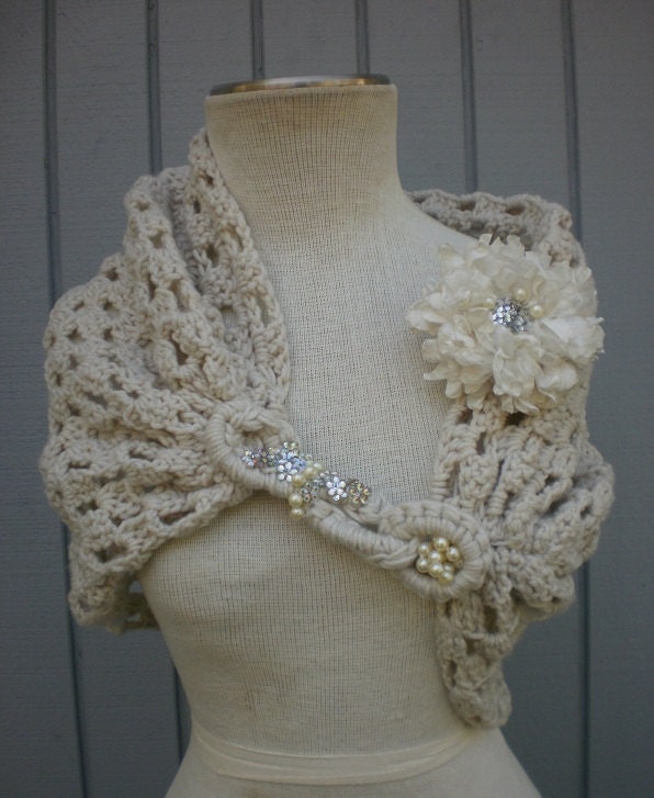 bridal wedding custom order shawl sm-md hand made flower
