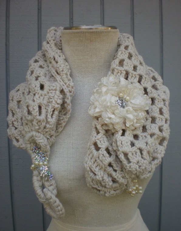 bridal wedding custom order shawl sm-md hand made flower