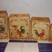 Vintage Wood Canister Set of 4 Rooster Nesting Kitchen Canisters 1950s