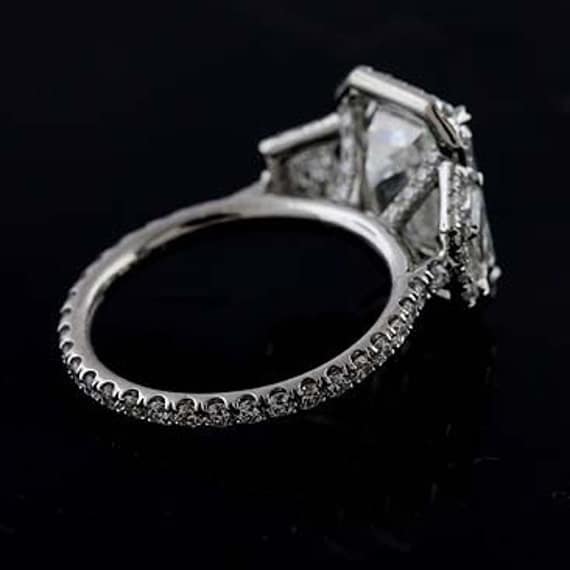 Platinum Micro Pave Cut Down Diamond Engagement Ring Mounting