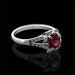 Vintage Style Flower Diamond Pave Pink Tourmaline Engagement Ring 14K White Gold