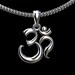 Large 3D OM AUM Sterling Silver Men's Pendant Necklace