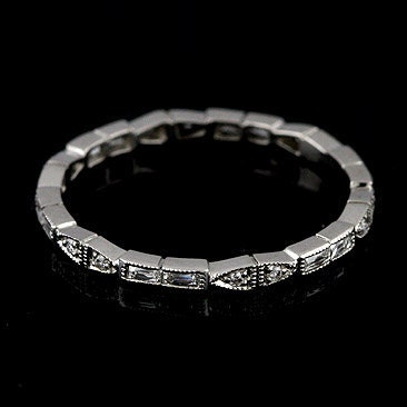 SALE 30% OFF Platinum Art Deco Style Diamond Stackable Eternity Band Ring Size 7.5