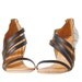 High heels handmade black and white fan leather sandals