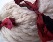 California Red Handspun Yarn - 54 yards 2 ply -  bulky - natural undyed rare wool