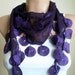 Purple  Scarf Cotton Scarf Headband Cowl with Lace Edge Women Scarf