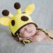 Giraffe Baby Hat - Newborn Giraffe Hat -  Baby Hat - Baby Photo Props - Newborn Photo Prop
