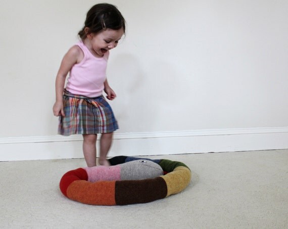 Snake soft knitted toy - multicolored (Learn your colors), extra long
