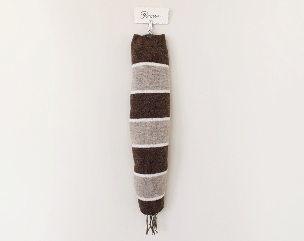 Animal tail - Racoon - pretend, soft knitted toy