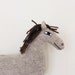 Little HORSE soft knitted toy - ecru, light brown