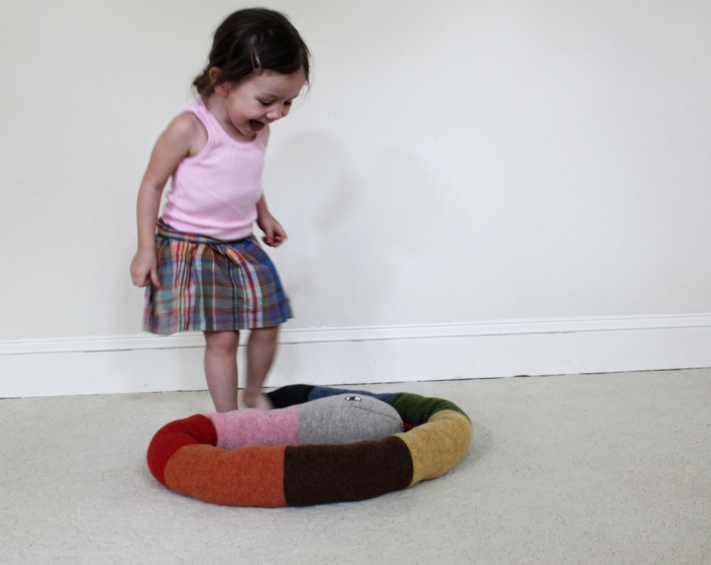 Snake soft knitted toy - multicolored (Learn your colors), extra long
