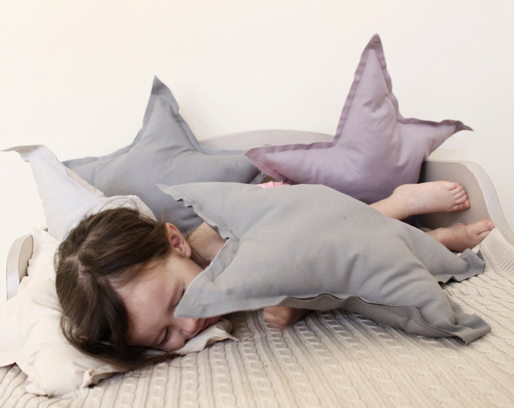Star shaped Pillow or cushion - cream, soft cotton