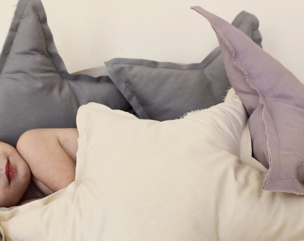 Star shaped Pillow or cushion - french grey, soft cotton