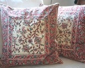 Pair of Vintage Indian block pillows