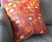 Vibrant Embroidered Pakistani Pillow Cover
