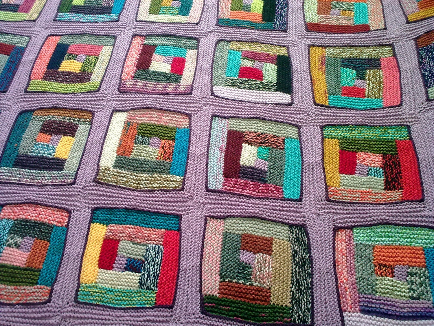 Reserved for Jill - RAINBOW - Hand Knitted Blanket / Afghan Blanket / Large Blanket / Cotton Lining