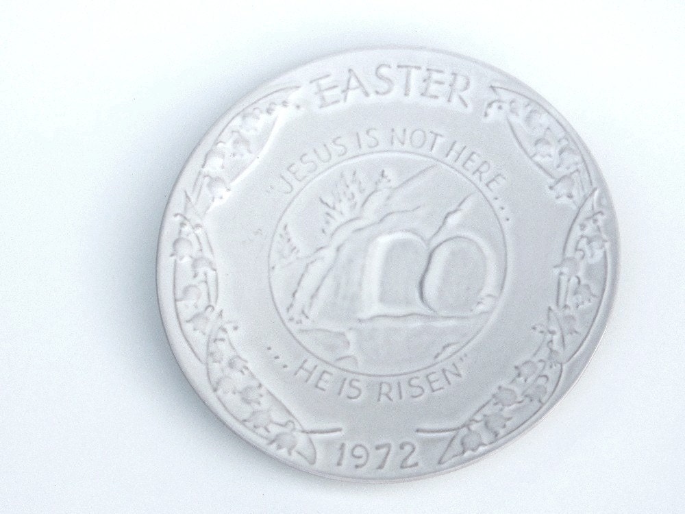 Vintage Frankoma Easter Plate, Oral Roberts, 1972, Resurrection, Religious Memorabilia