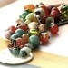 Bohemian Necklace Aventurine Jasper Carnelian Jade Vintage Beads Brass