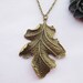 necklace---antique bronze big leaf pendant & alloy chain
