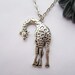 necklace---antique silver big giraffe pendant&alloy chain