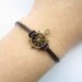 Bracelet---antique bronze 3D little rudder&brown leather chain