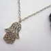 HAMSA necklace---antique silver The hand of Fatima pendant hamsa pendant & antique silver chain