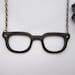 necklace---gun-black big glasses pendant&alloy chain