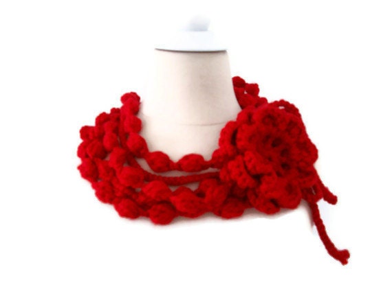 Fashion scarf red  ,unique,christmas,wedding gift - PIPPADUSHES