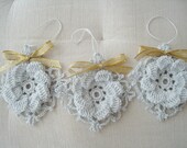 Crochet Contemporary Ornaments Modern Wall Art Decor Floral Decorative Wall Hangings Light Blue 3D Flowers