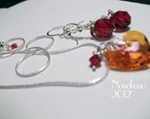 Applejack Sterling Silver and Swarovski Chandelier Earrings and Necklace set