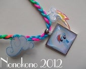 Rainbow Dash Tile pendant with cutie mark and cloud