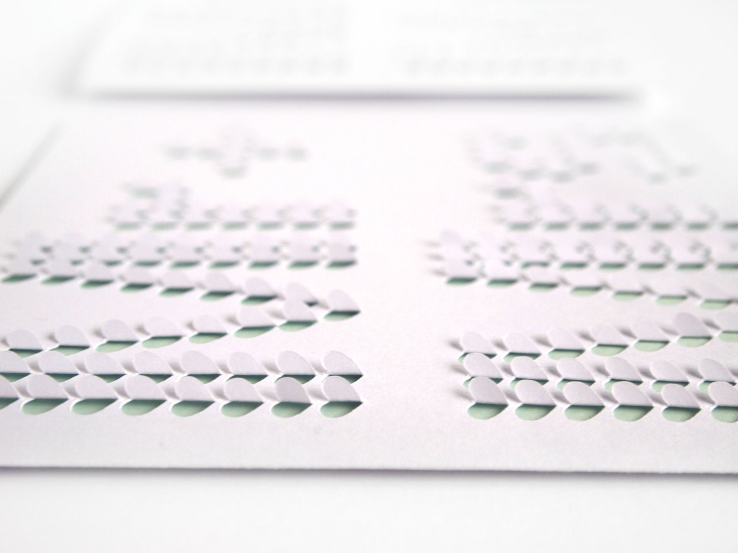 Mr & Mrs - Wedding card with intricately cut and folded hearts, creating 3D surface