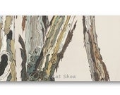 Tree art 15x30 giclee reproduction trunks bark fine art print stretched canvas poster art gift hotel wall decor