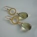 Lemon Quartzs Earrings, Friendship Gift, Christmas Gift, Gold Circle Earrings