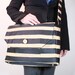 FREE Shipping - Messenger Bag in Taupe and Black Stripes