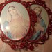 Vintage Jesus and Virgin Mary wall art hanging picture set retro catholic art