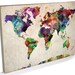 Map of the World Map Watercolour Canvas Art Print, 22x34 inch (749)