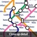 World Map as a Tube Metro System, Art Print, 24x36 inch (596)