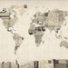 Map of the World Map from Old Postcards, Art Print, 18x24 inch (896)