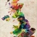 Great Britain UK Watercolor Map, Art Print 18x24 inch (239)