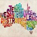 Typography Text Map of Australia, Art Print 18x24 inch (893)