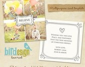 INSTANT DOWNLOAD  -  Multipurpose Card Photoshop Template - Believe - E199